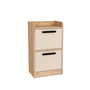 Hanah Home Mesilla de Noche Pino Atlántico y Beige, Tablero de Partículas Recubierto de Melamina, 45x79.4x29.6 cm